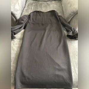Women’s black strapless dress
